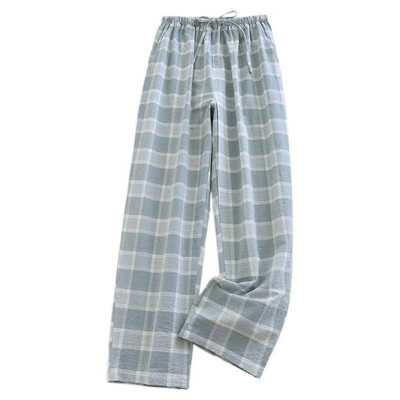 Fiaer Womens Plus Size Pajamas Pants Comfort Plaid High Waisted Sleepwear Trousers Lace up Baggy Trendy Pjs Slacks with Pocket Light Green XXL