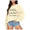 thumbnail image 1 of Fiaer Womens Pullover Sweatshirts Christmas Cute Funny Graphic Plus Size Crew Neck Long Sleeve Baggy Casual Fashion Tops Beige XL, 1 of 4