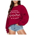 thumbnail image 1 of Fiaer Womens Pullover Sweatshirts Christmas Cute Funny Graphic Plus Size Crew Neck Long Sleeve Baggy Casual Fashion Tops Brick Red M, 1 of 4
