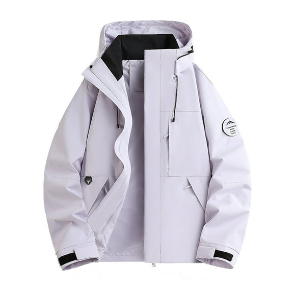 Fiaer Womens Rain Jacket Softshell Windbreaker Waterproof Oversized Casual Loose Fit Hooded Tops with Pocket for Hiking and Climbing Purple S