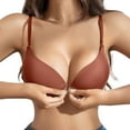 thumbnail image 1 of Fiaer Womens Seamless Front Closure Bras Push up Spaghetti Strap Underwire Support Lightweight Seamless Bra Coffee 75B, 1 of 9