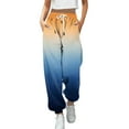 thumbnail image 1 of Fiaer Womens Sweatpants Casual Gradient Trendy Sports Pants Plus Size Baggy High Waisted Drawstring Pocket Workout Trousers Blue XXL, 1 of 4