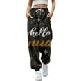 thumbnail image 1 of Fiaer Womens Sweatpants Christmas Plus Size Baggy Snowflake Funny Graphic Xmas Pants High Waisted Trendy Pocket Holiday Trousers Black L, 1 of 4