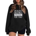 thumbnail image 1 of Fiaer Womens Sweatshirts Crew Neck Long Sleeve Pullover Letter Graphic Plus Size Loose Fit Fashion Comfort Tops Black XL, 1 of 4