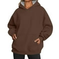 thumbnail image 1 of Fiaer,Womens Sweatshirts Plus Size Hoodies Long Sleeve Hooded Pullover Fall Outfits 2025 with Pocket Coffee M, 1 of 4