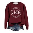 thumbnail image 1 of Fiaer Womens Sweatshirts Plus Size Crew Neck Pullover Baggy Letter Graphic Long Sleeve Casual Fashion Tops XL, 1 of 3