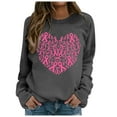 thumbnail image 1 of Fiaer,Womens Tops with Cancer Awareness Print,Crew Neck Sweatshirt Women,Loose Fit Casual Trendy Plus Size Pullover,Long Sleeve Lightweight Warm Hoodless Hoodies Dark Gray M, 1 of 4