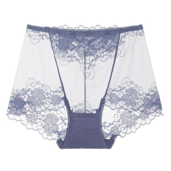 Fiaer Womens Underwear Lace Panties High Waisted Plus Size Briefs Stretch Breathable No Pinch Solid Full Underwear Light Purple XXXL