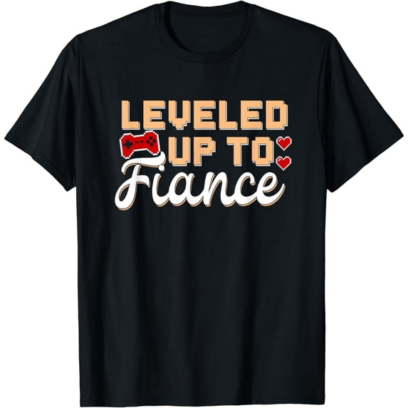 Fiance Gamer Leveled Up Engagement Newly Engaged Couple T-Shirt