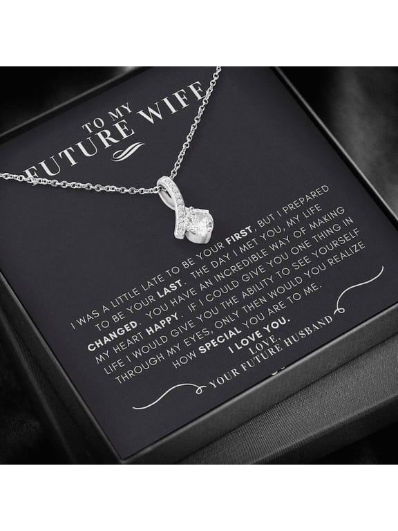 To My Fiance Necklace, Bride to be Gift, Romantic Fiancee Jewelry, Necklace for Fiancee, Engagement Her, Future Wife Birthday Gift, Gold Alluring Necklace