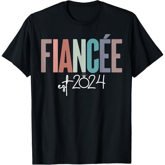 Fiancee Est 2024 Engagement Party Apparel For Girlfriend T-Shirt