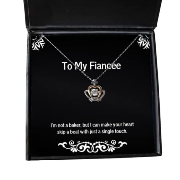 Fiancee Gifts for, I'm not a Baker, but I can Make Your Heart Skip a Beat, Cheap Fiancee Crown Pendant Necklace, Jewelry from, Engagement Gifts, Wedding Gifts, Gifts for Couples, Personalized