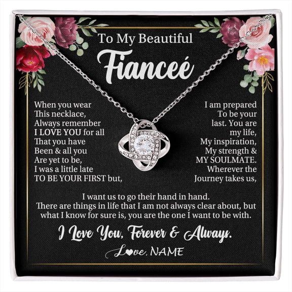 Fiancee When You Wear This Necklace, White Love Knot Necklace