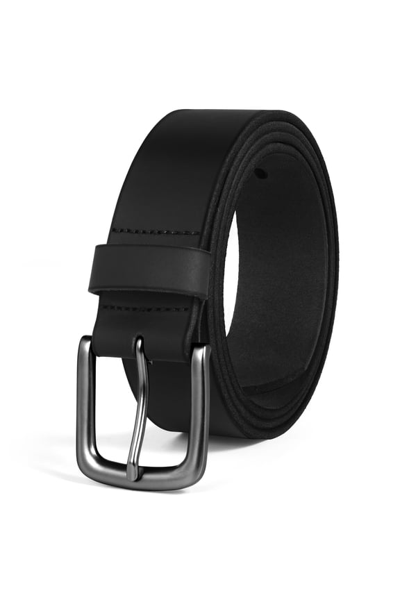 Men’s Leather Casual Jeans Belt, Handmade Genuine Leather Every Day Belts with Gift Box