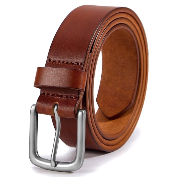 Fianmy Men’s Belt Genuine Leather Belts, Handmade Casual Jeans Belt for Men with Gift Box