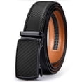 thumbnail image 1 of Fianmy Men’s Leather Belt, Slide Ratchet Belt for Dress Casual with Adjustable Buckle, Trim to Fit, 1 of 10