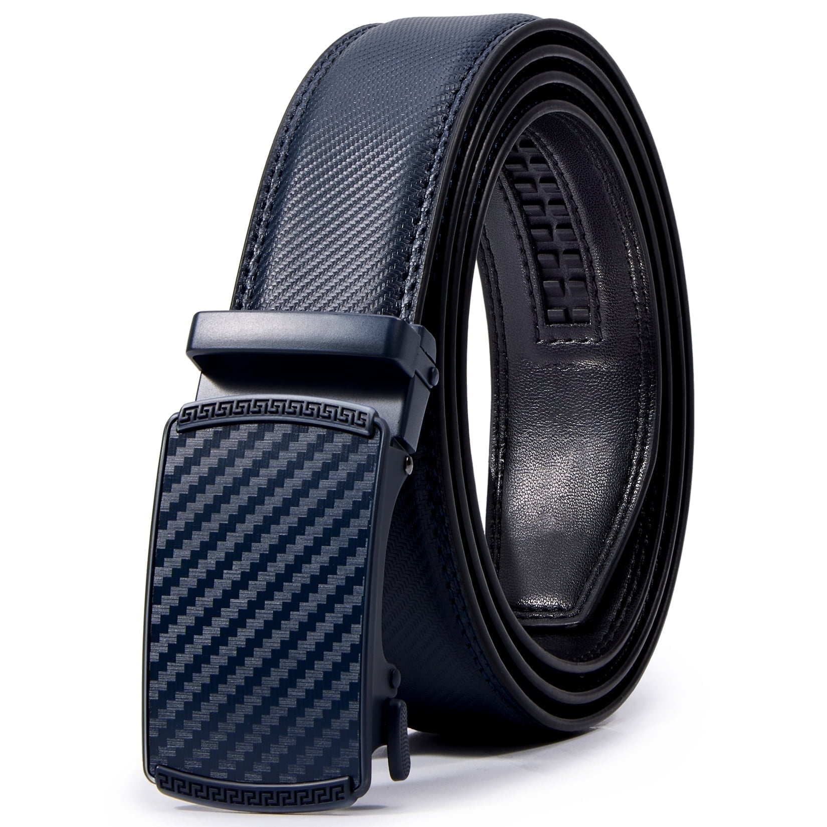 Fianmy Men’s Leather Belt, Slide Ratchet Belt for Dress Casual with ...