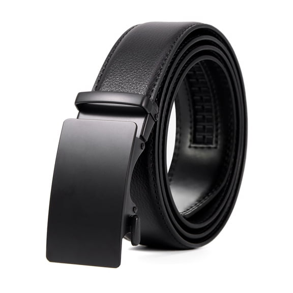 Fianmy Men’s Leather Belt, Slide Ratchet Belt for Dress Casual with Adjustable Buckle, Trim to Fit