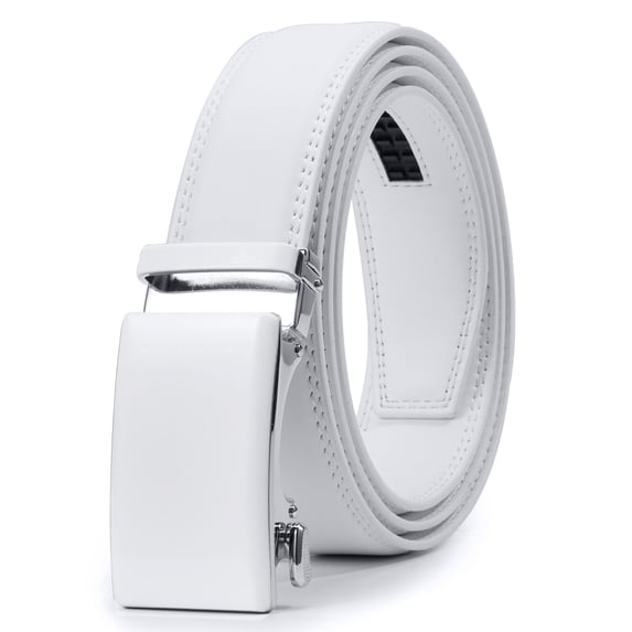 Fianmy Men’s Leather Belt, Slide Ratchet Belt for Dress Casual with Adjustable Buckle, Trim to Fit