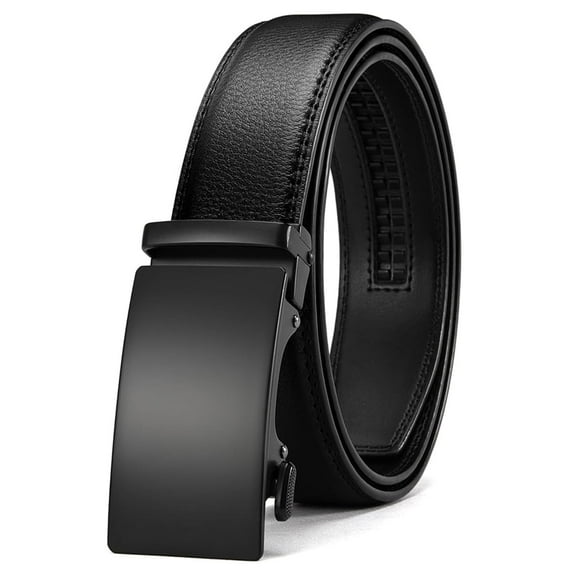 Fianmy Men’s Leather Belt, Slide Ratchet Belt for Dress Casual with Adjustable Buckle, Trim to Fit