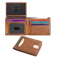 thumbnail image 1 of Fianmy Wallet for Men, Slim Leather Rfid Blocking Mens Wallet with 2 ID Windows, Bifold Minimalist Credit Card Holder for 15 Cards, 1 of 8