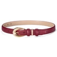 thumbnail image 1 of Fianmy Women Skinny Leather Belt with Gold Buckle, Ladies Faux Leather Belts for Jeans Pants Dress, 1 of 9