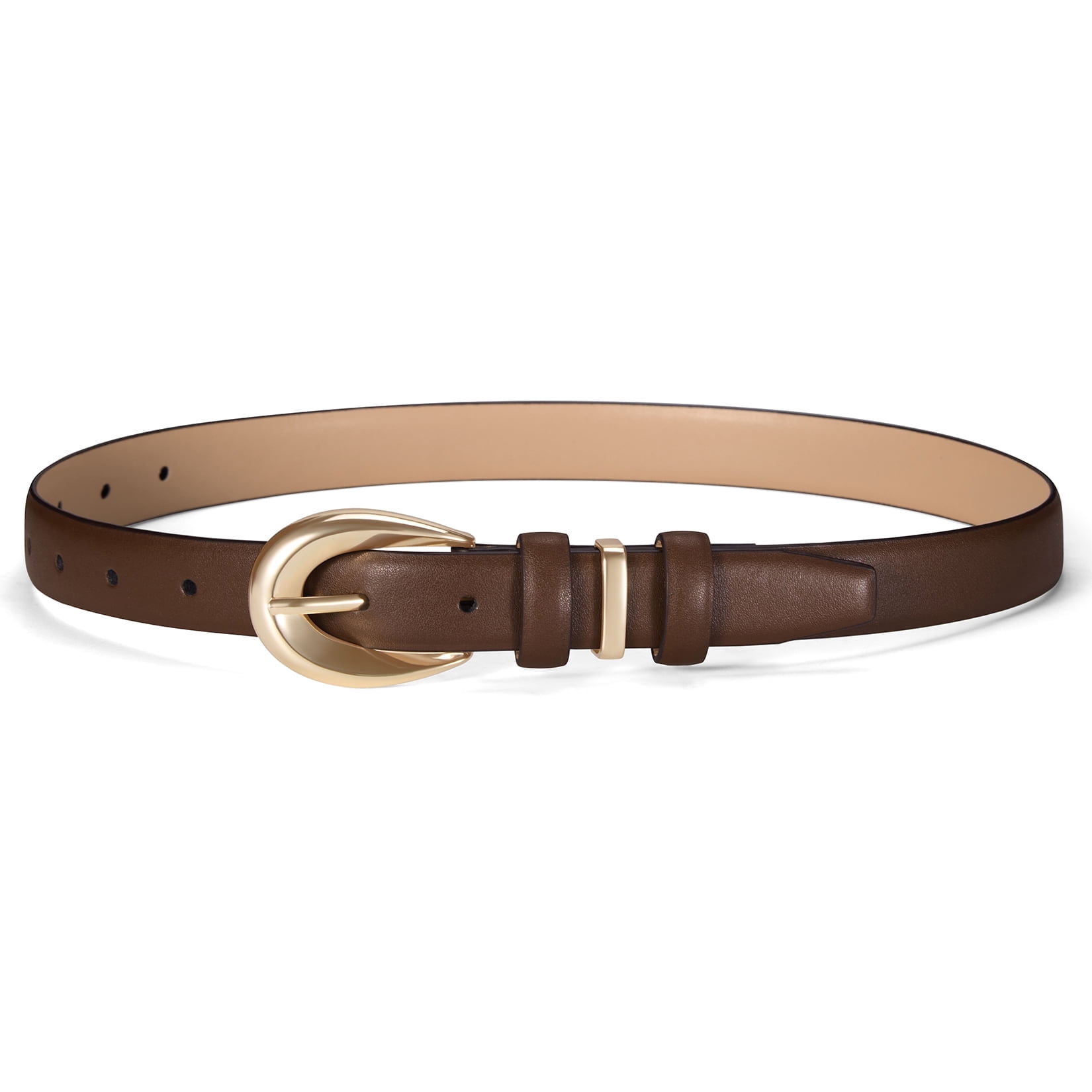 Faux Leather Skinny Belt with Silver Buckle for Dresses & Jeans Fianmy Women Skinny Leather Belt with Silver Buckle, Ladies  main image 3