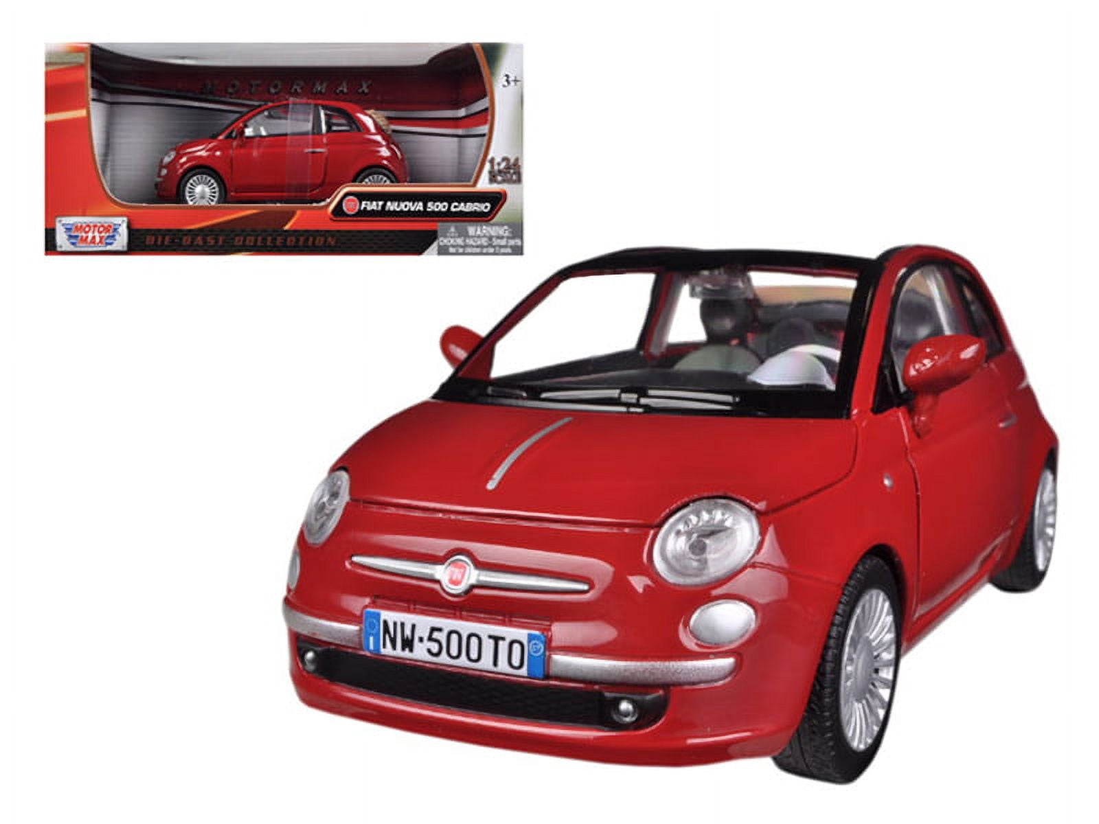 Fiat 500 Nuova Cabrio Red 1 24 Diecast Model Car by Motormax