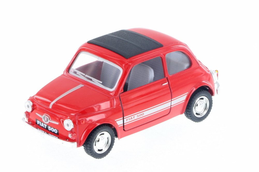Fiat 500 w/ Sunrroof, Red - Kinsmart 5004D - 1/24 Scale Diecast Model Toy Car (Brand New but NO BOX)