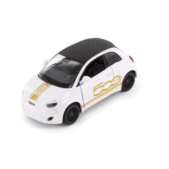 Fiat 500e Livery Edition, White - Kinsmart 5440DF - 1/28 Scale Diecast Model Car