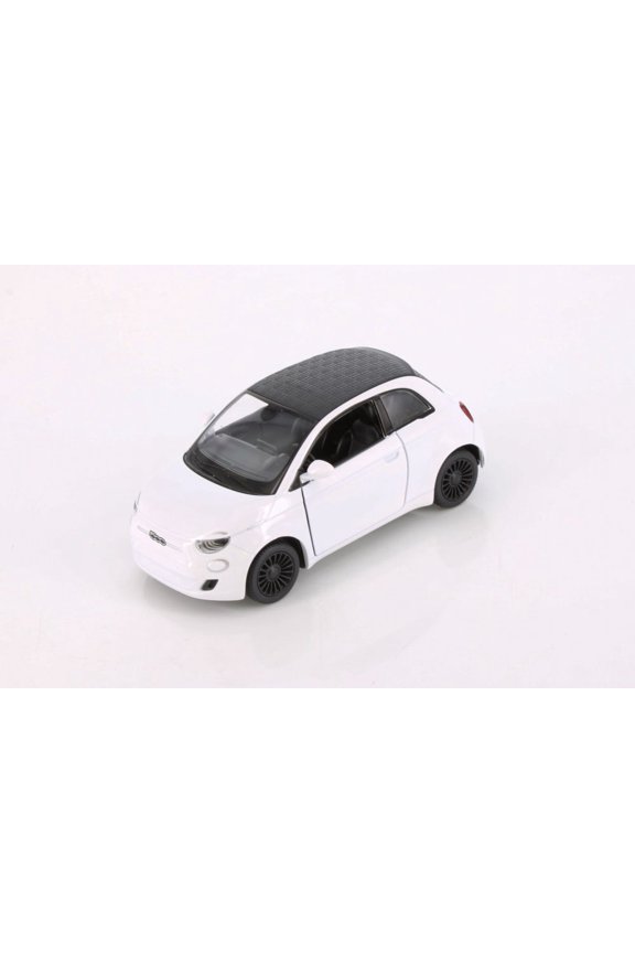 Fiat 500e, White - Kinsmart 5440D - 1/28 Scale Diecast Model Car