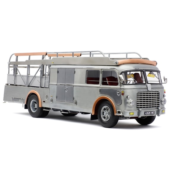 Fiat 642 RN2 Bartoletti Car Transporter Raw Metal Clear Finish Limited Edition to 500 pieces 1/18 Diecast Model Car by CMC