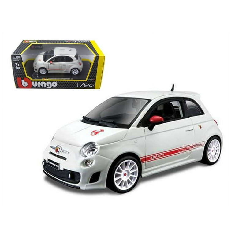 Fiat Abarth 500 SS Essesse White 1/24 Diecast Car Model by Bburago