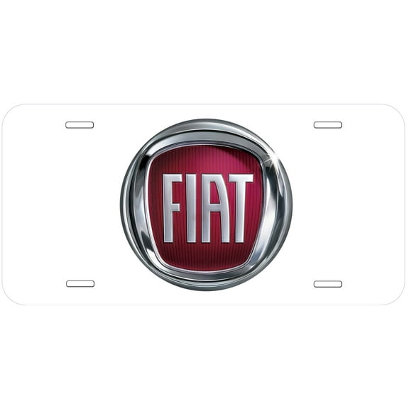 Fiat White Flat Novelty Car Auto License Plate