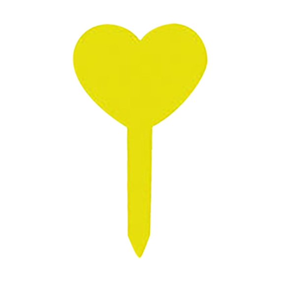 Fiaya Women 100 Pcs Plant Labels, Heart-Type Plant Tags Seeding Signs, Reusable Garden Nursery Markers for Flowers Potted, Great Gift for Gardener, 3.27 x 1.97 inch (Yellow)