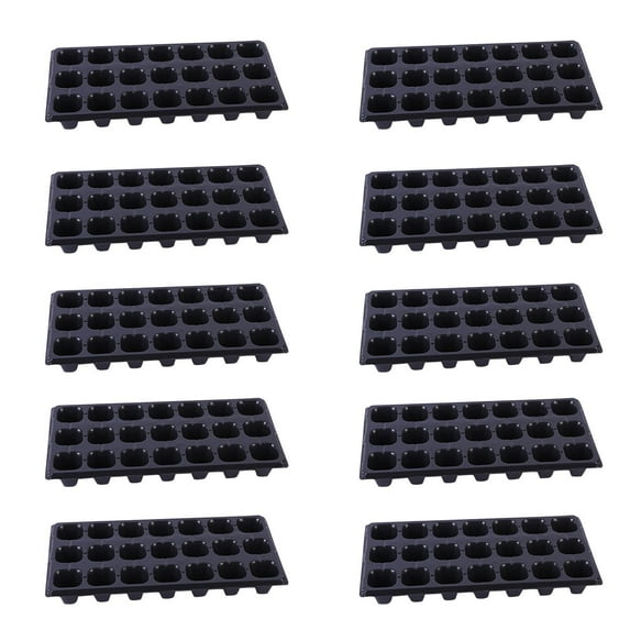 Fiaya Women 21 Cell Nursery Plug Tray, 10 Pcs Plastic Seedling Starting Tray, Reusable Plant Germination Planter for Planting Mung Wheatgrass Gardening (Black)