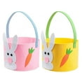 thumbnail image 1 of Fiaya Women 2Pcs Easter Bunny Basket, Personalized Candy Basket Rabbit Buckets, 7.08 x 7.87 inch Cute Bunny Buckets with Handle for Party Favor Treat Egg Hunt Games (A), 1 of 6