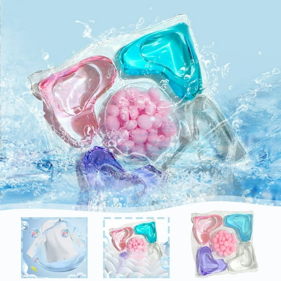 Fiaya Women 5 In 1 Laundry Beads Concentrate, Water-Soluble Softener, Stains Clean Remover, Laundry Fragrance Enhancer, Laundry Booster Beads, Lasting in-wash Freshener, Fresh Softener Clothes Beads