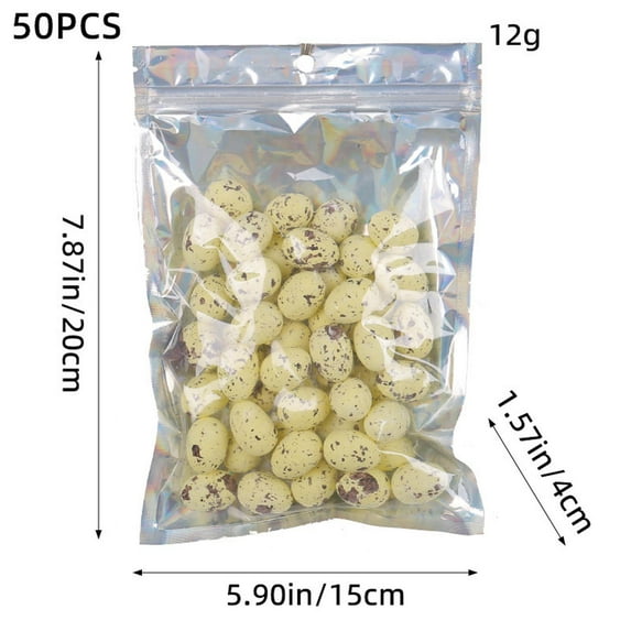 Fiaya Women 50 Pcs Easter Artificial Bird Eggs Craft, Mini Multi-Color Foam Spotted Egg, Basket Stuffers for Easter Hunt Gift Ornaments, 0.79×0.98inch (D)