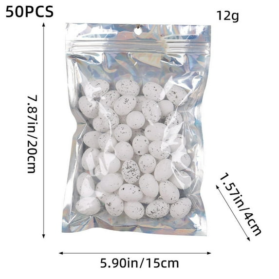 Fiaya Women 50 Pcs Easter Artificial Bird Eggs Craft, Mini Multi-Color Foam Spotted Egg, Basket Stuffers for Easter Hunt Gift Ornaments, 0.79×0.98inch (E)