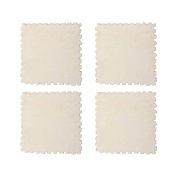 Fiaya Women 8 Pcs Plush Splicing Carpet, Foam Square Interlocking Floor Mat, Fluffy Washable Climbing Area Rugs, Protective Floor Tiles Mat for Indoor Play Crawling, 11.81 x 11.81 inch (Beige)