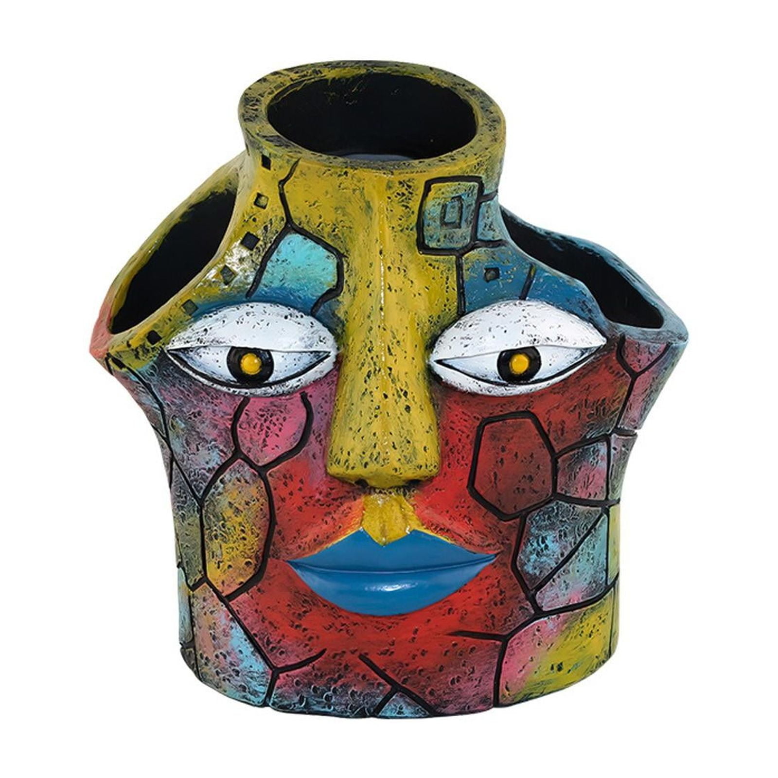 Fiaya Women Abstract Face Flower Pot Ornaments, 1Pc Fun Unique Colorful ...
