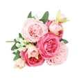 thumbnail image 1 of Fiaya Women Artificial Silk Flowers Ornaments, 1pc Simulation Peony Bouquet, 12.6×9inch Reusable Fake Flowers for Valentine's Day Home Living Room Wedding Decoration (F), 1 of 5