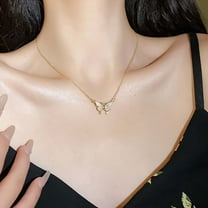 Fiaya Women Bow Neckalce for Women Gold Bowknot Ribbon Choker Necklace Gold Plated Bow Necklace Rhinestone Pearl Bow Choker Jewelry for Women