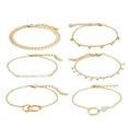 thumbnail image 1 of Fiaya Women Bracelet Women's Bangle, 6pcs Gold Herrungbone Infinity Link Stacking Chain Dainty Layered Fashion Delicate Jewelry Gifts for Women, 1 of 4