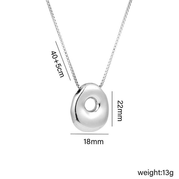 Fiaya Women Bubble Letter Necklace, 1Pc Personalized Silver Balloon A-Z Initial Pendant Necklace, Trendy Letter Pendant Choker, Dainty Jewelry Gift for Women (O)