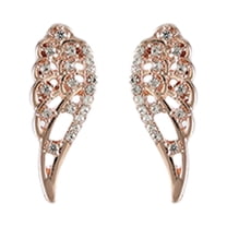 Fiaya Women Creative Fashion Earrings for Women, Angel Wings Diamond Earrings, Jewelry Gifts for Daughter Sister (Rose Gold)