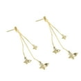 thumbnail image 1 of Fiaya Women Crystal Butterfly Pendant Tassel Earrings, Long Sparkly Butterfly Drop Dangle Earrings for Women, Fashion Jewelry Gifts (Gold), 1 of 3