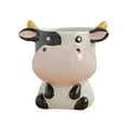 thumbnail image 1 of Fiaya Women Cute Animal Ceramics Planter, Small Succulent Pot Cartoon Shaped Flowerpot for Mini Plants Flower Cactus-Plants Not Included, 3.14×2.95inch (Cow), 1 of 5
