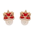 thumbnail image 1 of Fiaya Women Cute Lion Bell Stud Earrings for Women, Colorful Cartoon Lion Animal Head Small Studs, Earring Lucky Chinese Festival New Year Holiday Jewelry (B), 1 of 5